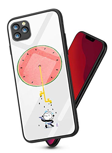 Alsoar Case ersatz für iPhone 11 Hülle Original Handyhülle Durchsichtig Antikratz Schutzhülle,Weiß Gehärtetem Glas Rückseite mit Soft Silikon Rahmen Tier Süß Shell für iPhone 11 (AFFE) Cover