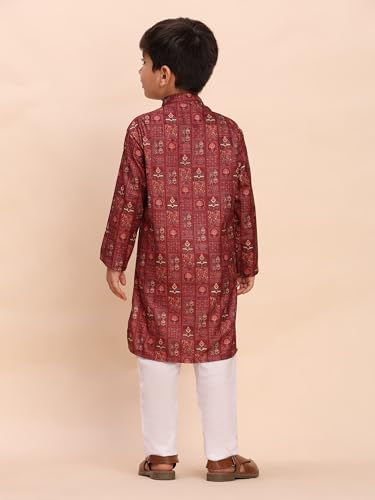 Image of Pro-Ethic Style Developer Boys Heavy Cotton Printed Kurta and Pajama Set for Kid's Ethnic Wear (S-280)