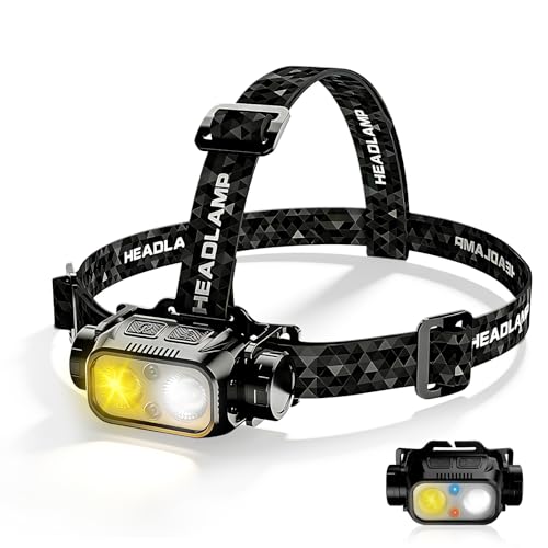 Lampe frontale rechargeable Xiao Man avec capteur et batterie 3000 mAh