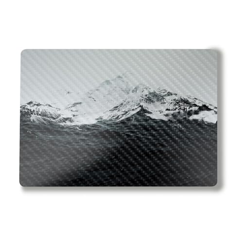 Image of Carbon Fiber Laptop Skin Compatible with Surface Laptop 7 15 inch (2024) - Mountain Waves - Premium 3M Vinyl Protective Wrap Decal Cover - Easy to Apply | Crafted in The USA by MightySkins