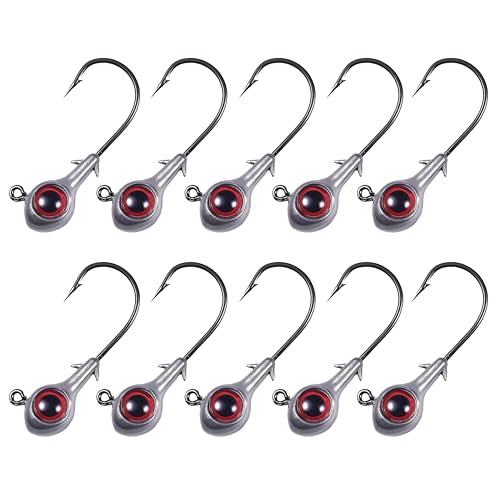 FISHCORNER Fishing Jig Head Oversized 3D Eyes Jigheads Swimbait Jig Heads for Fishing Saltwater Freshwater Bass Trout Walleye Redfish Striper 1/8oz