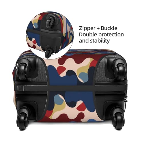 Luggage Cover Protector - Navy Red Camo Print Fit 29-32 Inch Suitcase Covers for Luggage3