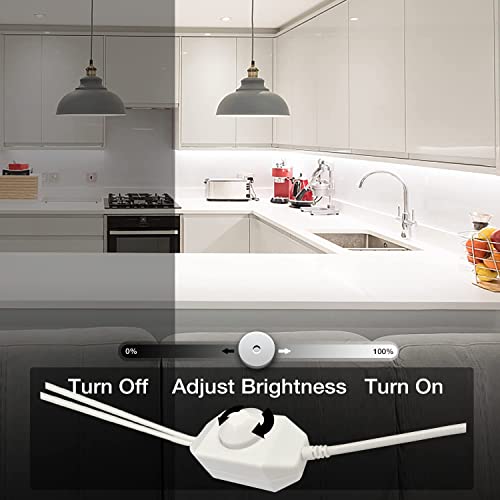 Image of DAYBETTER White LED Strip Light, 100 ft Dimmable Strip, 6500K 24V Lighting Strips, 1800 LEDs 2835 Tape Lights for Bedroom, Kitchen, Mirror, Home Decoration(2 Rolls of 50 ft)