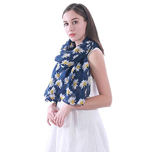 Lina & Lily Daisy Floral Print Women's Scarf Shawl Wrap Lightweight2