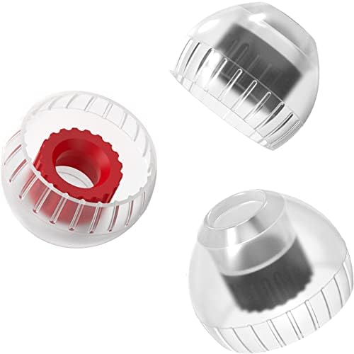 TRN Tips イヤーピース イヤホンピース 音質向上 カナル型イヤホン用 TWS対応 落ちない 医用シリコン イヤピース 高遮音性 イヤーチップ S M L 3.8~6.2mm内径 (M 赤い)