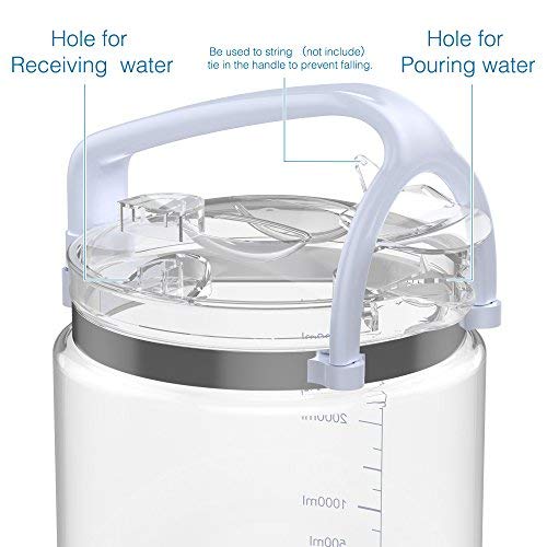 Life Basis 4L Glass Collection Bottle for Water Distiller 1 Gallon Water Carafe High Temperature Resistance High Strength and High Hardness