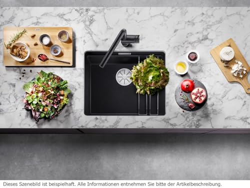 BLANCO ETAGON 500-U | Granitspüle aus SILGRANIT schwarz | Einbauart: Unterbau | für 60 cm breite Unterschränke | Durchdachtes Systemkonzept mit vielseitig verwendbaren ETAGON-Schienen