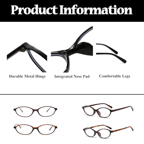 Image of LJCZKA Oval Blue Light Blocking Glasses for Women Men Retro Small Oval Frame Y2K Cat Eye Computer Eyeglasses Clear Lens