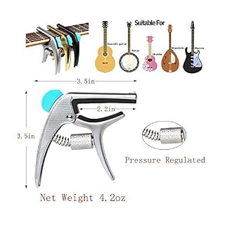 SUNYIN Capodastre de guitare acoustique réglable avec emplacement pour carte de médiators Solide et durable sans buzz et… - Les Beatles, Paul McCartney, John Lennon, RIngo Starr, George Harrison SUNYIN Capodastre de guitare acoustique réglable avec emplacement pour carte de médiators Solide et durable sans buzz et… – Image 5