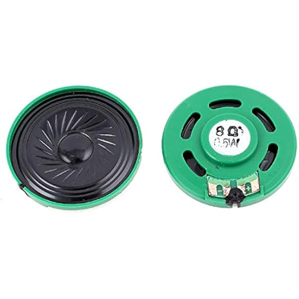 Aexit 2 szt. 0.5W 8 Ohm 40m_m Okrągły wewnętrzny magnes Elektroniczny głośnik Zielony(2 Pcs 0.5W 8 Ohm 40 mn Rond Aimant Intérieur Haut Parleur Électronique Vert