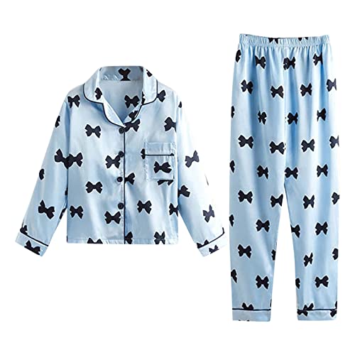 Girls Boys Pa𝗷amas Set Soft Long Sleeve Top Pants Summer P𝗝s for Kids 2 Slee𝗽wear with Pocket Cute Print N𝐢ghtwear