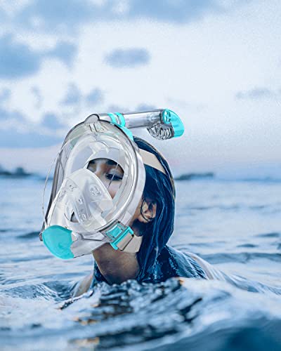 image for QingSong Full Face Snorkel Mask for Adults & Kids, Snorkeling Gear wit