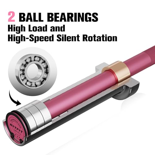 RITFIT Olympic Barbell 4ft/6ft - 2 Inch Weight Bar for Strength Training, Weightlifting, Squat, Deadlift, Bench Press, Curl, Overhead Press - 350lbs/500lbs Capacity 4FT Pink by RitFit - Image 7
