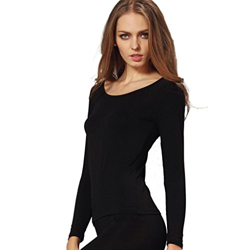 Liang Rou Women's Scoop Neck Long Sleeve Ultrathin Modal Thermal Underwear Shirt/Top2