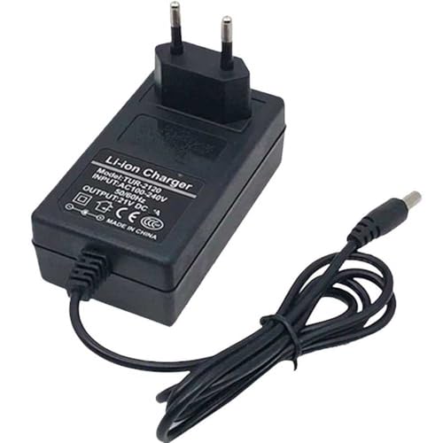 Image of 21V 1A Lithium Battery Charger, Durable Battery Charger, AC 100-240V Charger, Suitable for Cordless Drills, Grinders (EU Plug) GX21V (3Pcs)