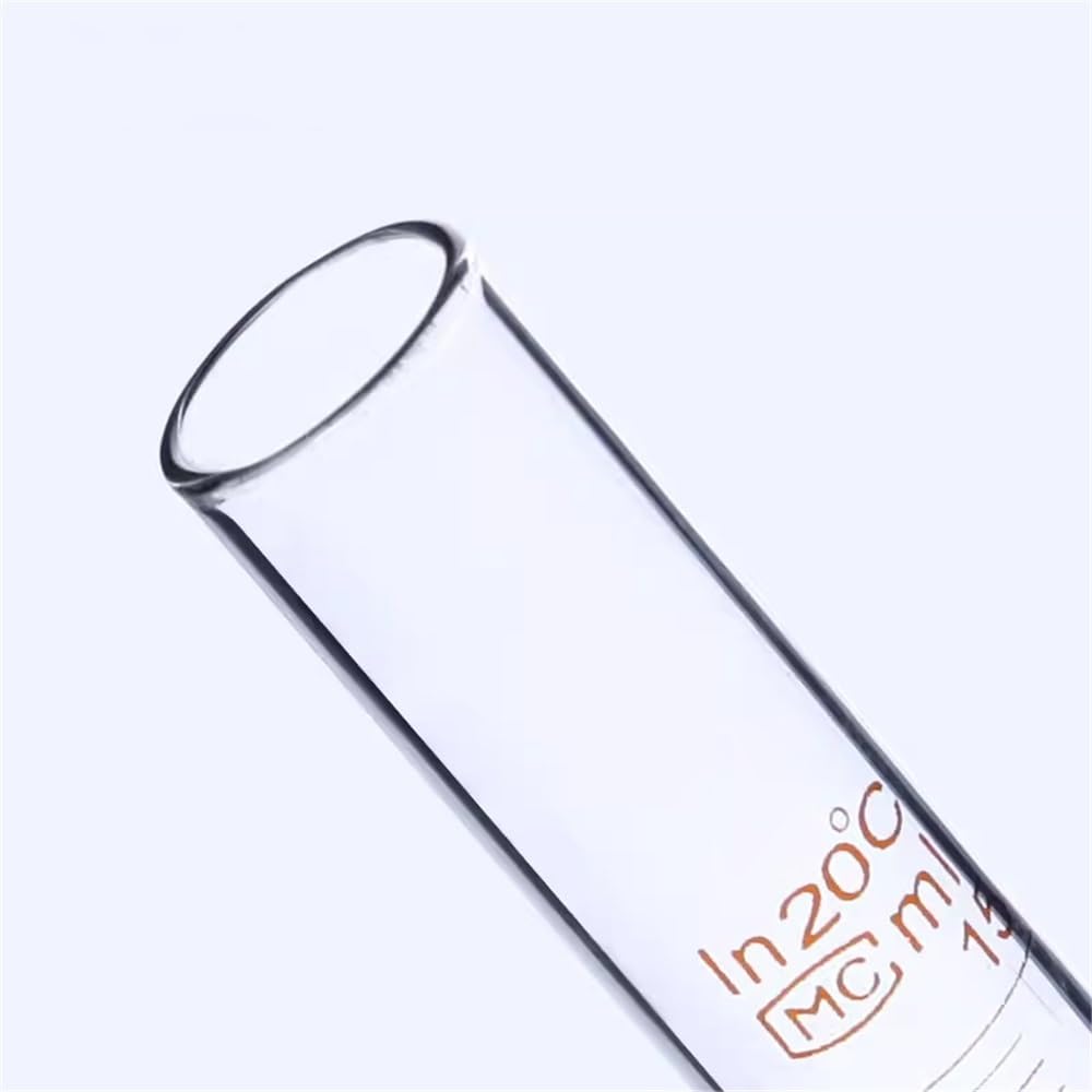 Tubo de ensayo de vidrio graduado de boca plana y fondo redondo, resistente a altas temperaturas, 5 ml, 10 ml, 15 ml, 20 ml, 25 ml, 30 ml, 50 ml y 100 ml, 10 unidades(100ml 10PCS)