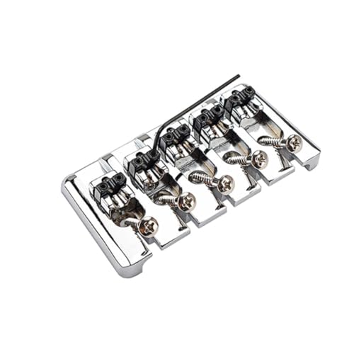 Wakauto 5 String Metal Fixed Tailpiece Replacement for Old Guitar Tailpiece Metal Guitar Accessory Easy to Install for