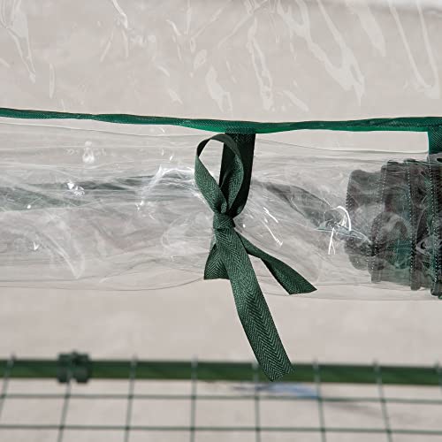 Outsunny Mini Serra Da Giardino Con Rivestimento In Plastica E Telaio In Acciaio, Serra Per Piante Con 3 Ripiani E Porta A Cerniera, 69X49X125Cm, Trasparente - 8