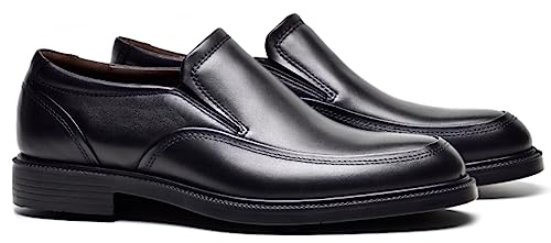 Justar Men's Genuine Leather Casual Dress Shoes Slip-On Business Loafers Formal Penny Loafers for Men Tuxedo Shoes