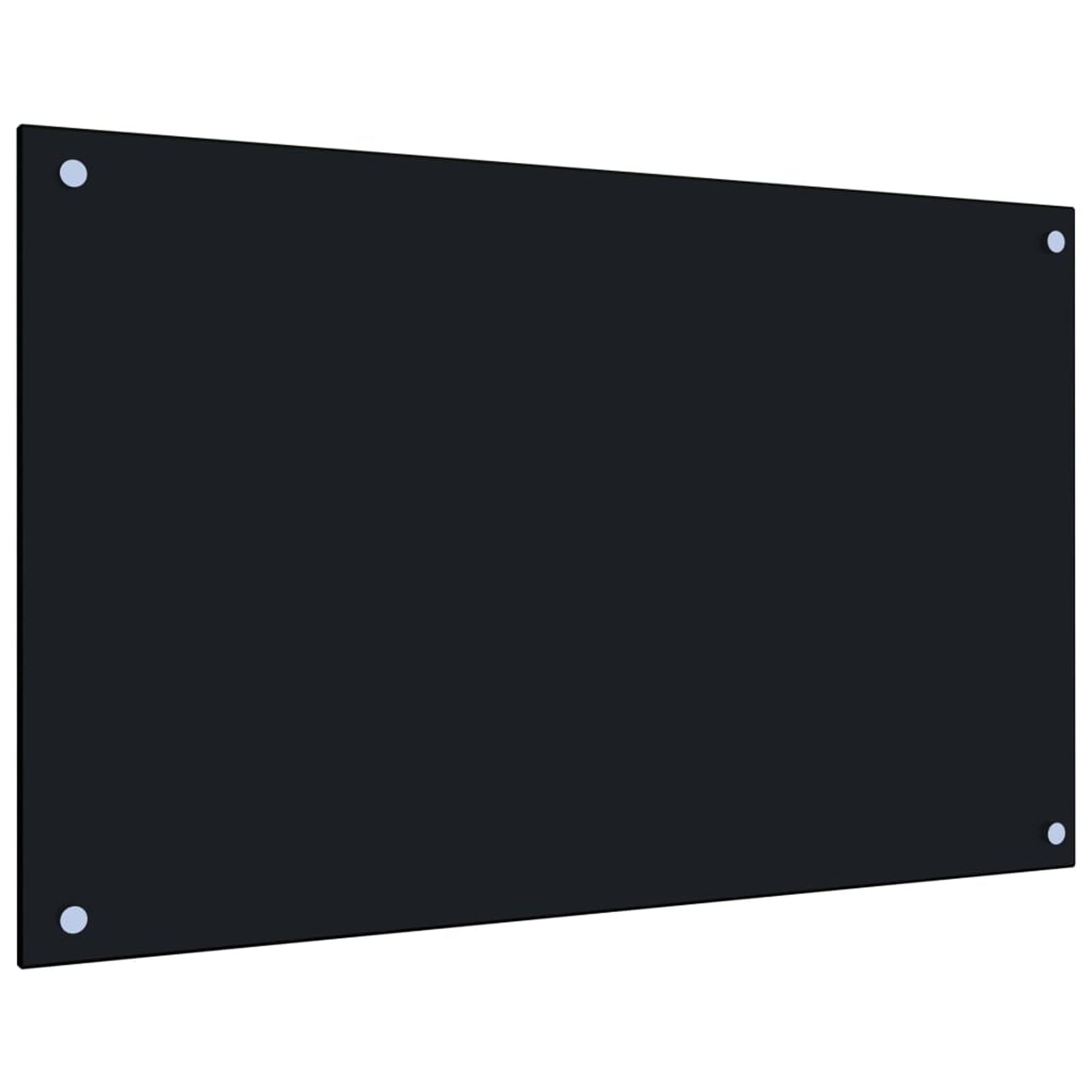 Paraschizzi da cucina nero 80x50 cm in vetro temperato