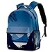 Rucksack für Mädchen Kleinkind Kinder Teenager Schulbüchertasche für Grundschulkinder Vorschulkinder mit Lunchpaket Japanisches Kendo Silhouette Night Lake Blue