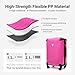 universal trotter Vintage Pattern PU Leather Luggage Set, 3-Piece Trunk Style Fashion Suitcases, 20/24/28 Inch, Tsa-Approved Locks, 360° Spinner Wheels (Hot Pink)