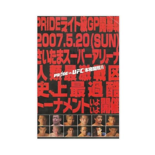 fshsxver FC 2007 Pride Vs UFC Vintage-Poster, Leinwand, Poster, Schlafzimmer, Dekoration, Landschaft, Büro, Raumdekoration, Geschenk, 20 x 30 cm
