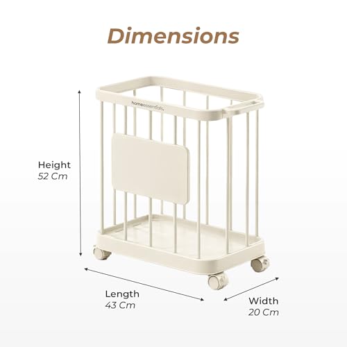 Image of HomeEssentials Large Foldable Laundry Basket with - Heavy Duty Fabric Laundry Bag for Clothes & Toy Storage - Collapsible Clothes Hamper with Handles - Multi-Purpose Home Organization Bin, Cream