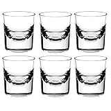 Zanzer Heavy Base large Whiskey Clear Shot glass 4.5 Ounce 6 Pack