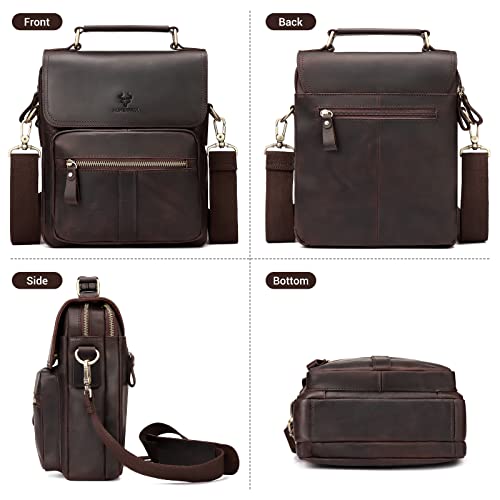 gzcz Leather Sling Shoulder Crossbody Bag Man Purse Messenger Bags for Men Women Outdoor Travel Business3