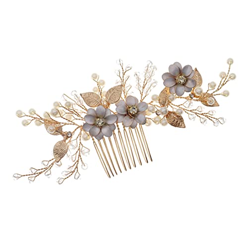 HEALEEP パールヘアコーム 婚式髪飾り ダルヘ レー で使いやすい結婚式用珍珠盤髪飾り レディースパーティー お祝いに