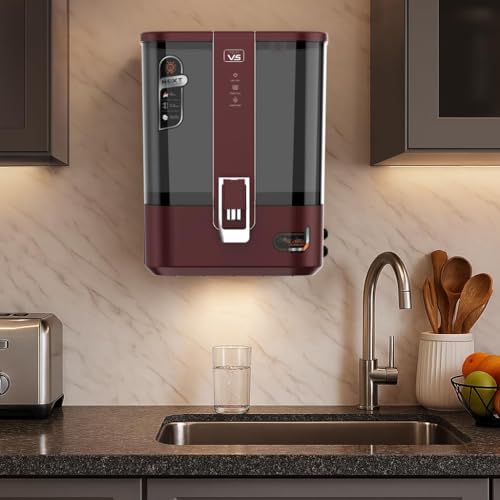 Image of Aqua V5 Zinc Copper Alkaline RO Water Purifier | 10 Liter Storage | RO + UV + UF + Zinc + Copper + Alkaline + TDS Control | 3000 TDS | Best For Home and Office (Mirror Black) (Blue)