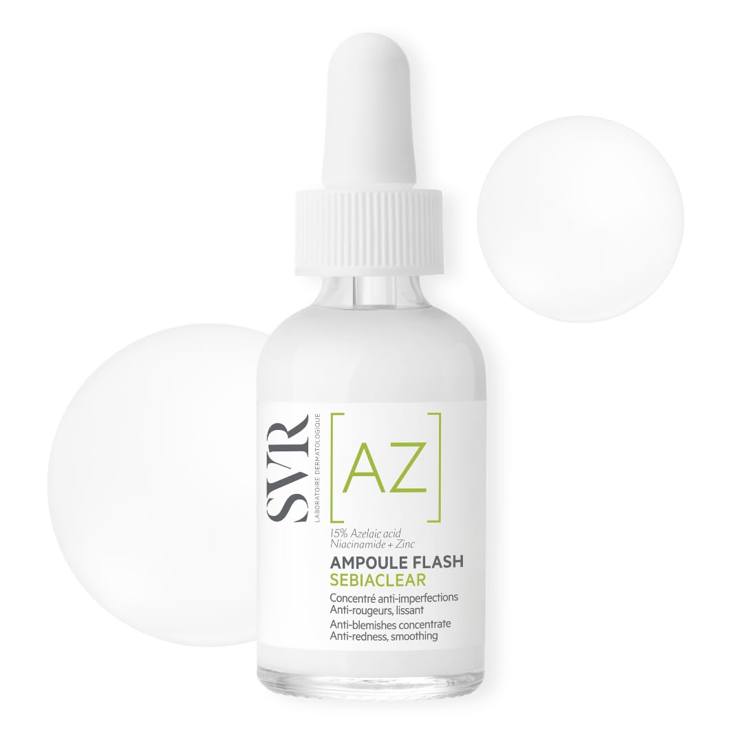 SEBIACLEAR Ampoule [AZ] Flash 15% Azelaic Acid Serum, Retexturises Acne-prone, Oily, Combination Skin. 8% Omega Ceramides + 5% Niacinamide, 30ml