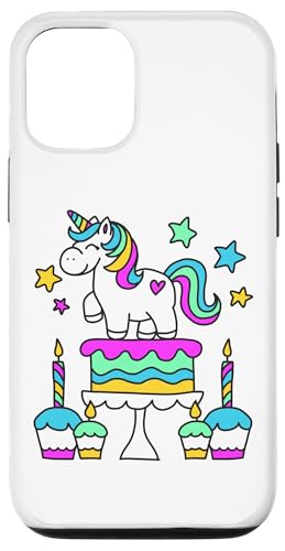 iPhone 14 Magical Unicorn Cake Topper with Rainbow Stars Case