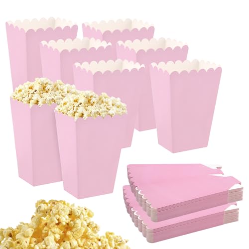 48 Piezas Bolsas de Palomitas de Maíz, Papel Contenedor Dulces Bolsas Palomitas, Cajas de Palomitas, Cartón Bolsas Palomitas mini cajas de papel para Picnics Noches de Cine Preferencias de Boda