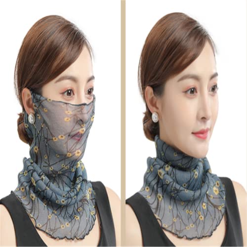 Summer Scarves for Women Floral Chiffon Neck Guard False Collar Elastic Bib Wraps Holiday Scarf Gift4
