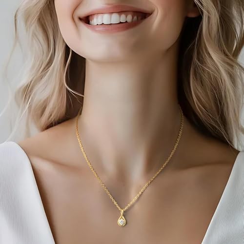 14K Gold Necklaces for Women Gold Pendant Necklaces for Women Trendy Unique Mobius Loop with a Cubic Zirconia O-Chain for Womens Infinity Necklace with Pendant 5