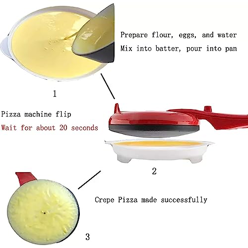 8\" Electric Crepe Maker, Portable Crepe Maker Cordless Crepe Pan Maker Griddle Crepe Pan with Non-Stick Coating for Crepes, Blintzes, Pancakes, Bacon, Tortillas