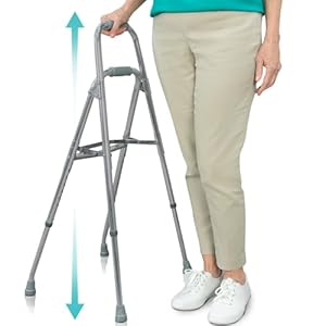 Vive Hemi Walker for Seniors – Narrow for Small & Tight Spaces, Ultra Lightweight, One-Handed Folding Walker, Foldable, Works as Chair Stand Assist Aid Grab Bar for Elderly – Sit to Stand Side Cane