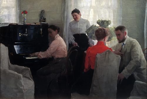 Tableau d'art mural vintage une scène de cour romantique par Popov