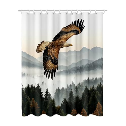 Rideau de douche 200x180 cm gris en polyester imperméable avec 12 crochets - 2