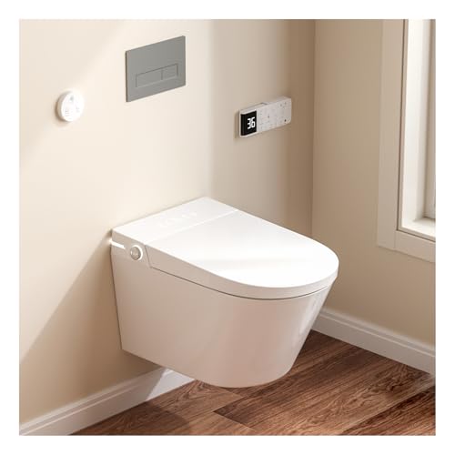 Image of #M1G - Smart Wall HungToilet, Elongated Wall Hung Toilet with Bidet Built In, Heated Seat, Warm Water Wash, Air Dryer, Auto Flush, Foot Sensor Flush, Auto Open and Close Lid