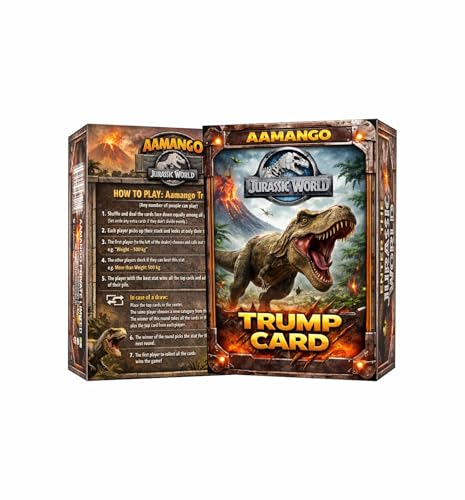 Image of Aamango Jurassic World Trump Cards - Dinosaur Educational Card Game for Children & Families | Collectible Prehistoric Creatures | Strategy & Learning Game