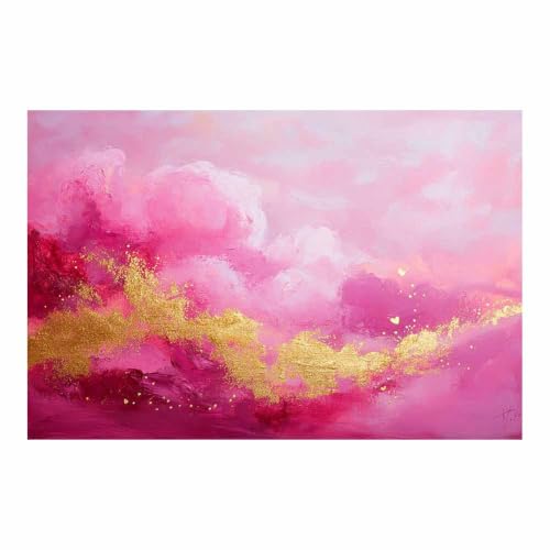Peinture au fluide doré rose pour murale de salle de jeux et salon design moderne