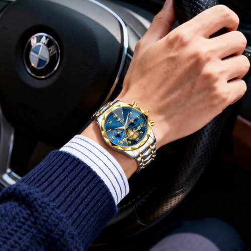 Image of OLEVS Watch for Men Chronograph Business Dress Large Face Mens Wristwatches