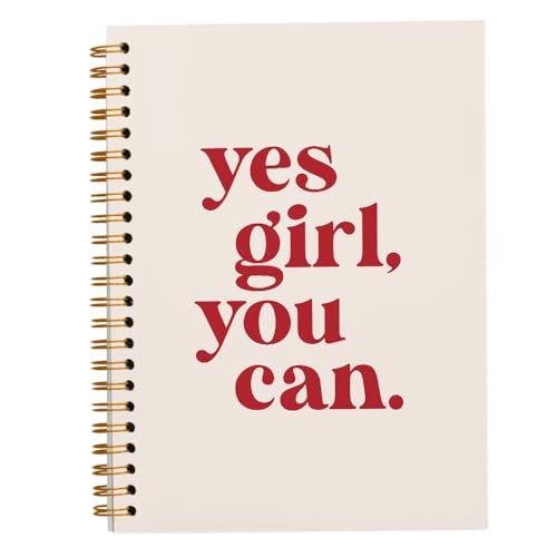 Carnet de notes à spirale Yes Girl You Can pour femme A5