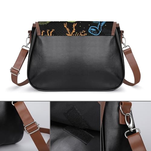 Women's Handbags Dinosaurs Skeleton Spacious Multi-Pocket Shoulder Bags Outdoor Hook-and-Loop Crossbody Bags3