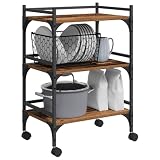 【Fonctions polyvalentes】Équipé de roues verrouillables pour un positionnement sécurisé, ce chariot est parfait pour la cuisine ou la salle à manger. Son design spacieux s'adapte à toutes les tâches, du rangement d'accessoires de cuisine au service lors de repas. Idéal pour de petits appartements ou des maisons plus grandes, il se fond dans tous les décors et offre un soutien fonctionnel là où c'est nécessaire.