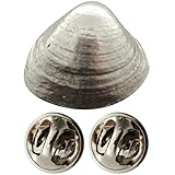 Sarah's Treats & Treasures Clam Shell Pin ~ Antiqued Pewter ~ Lapel Pin