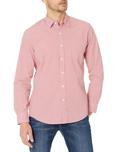 Image of Amazon Essentials Men's Regular-Fit Long-Sleeve Casual Poplin Shirt, Button Front, Business Casual, Collared